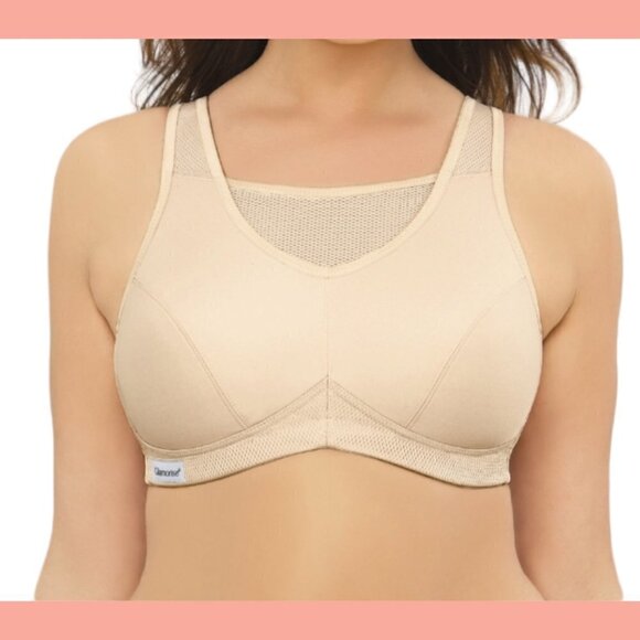 Glamorise Women's Plus Size Hi-Impact Sports Bra Underwire Beige Size 36D US - Picture 9 of 9